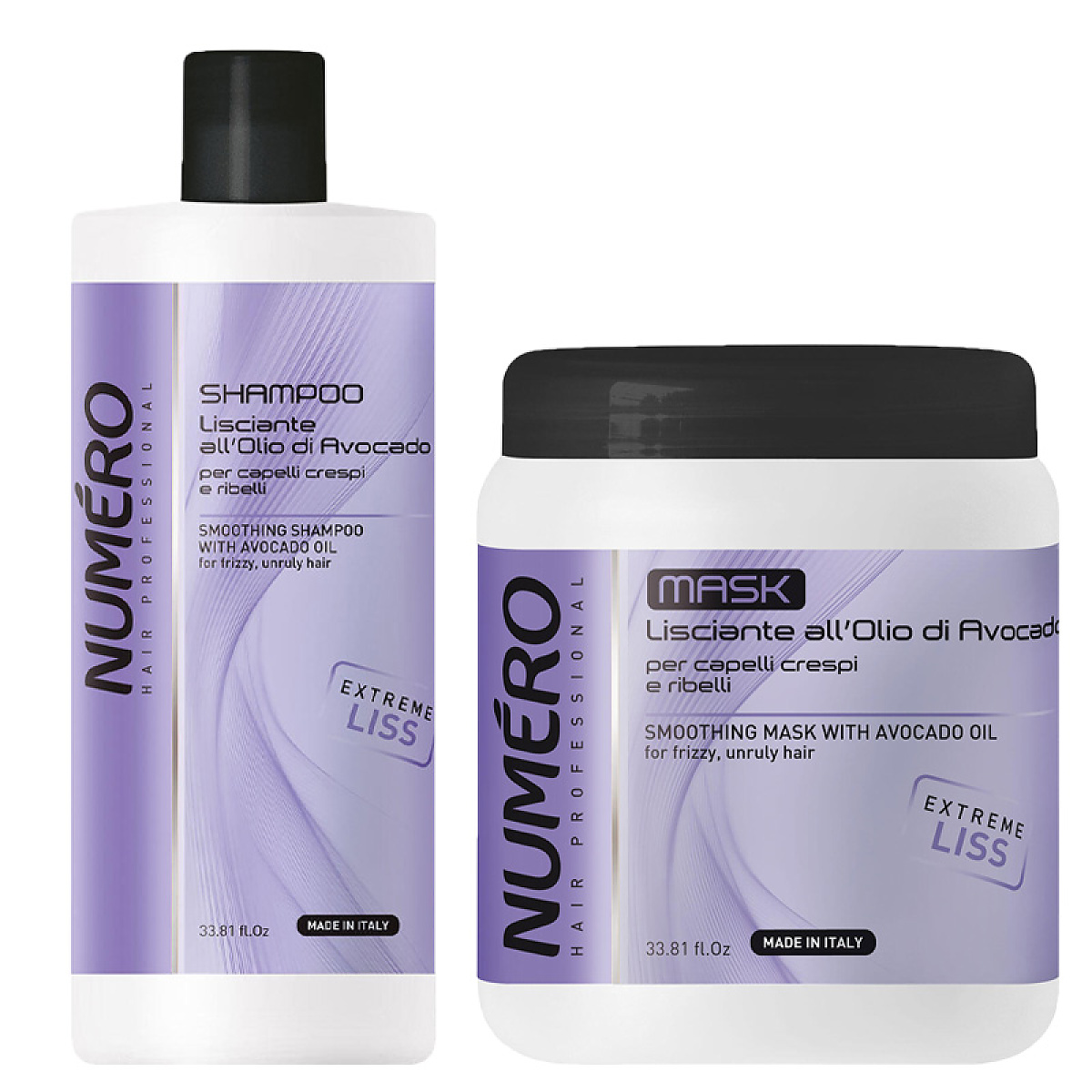 Изглаждащ комплект за непокорна коса Brelil Numero Smoothing 2x1000ml