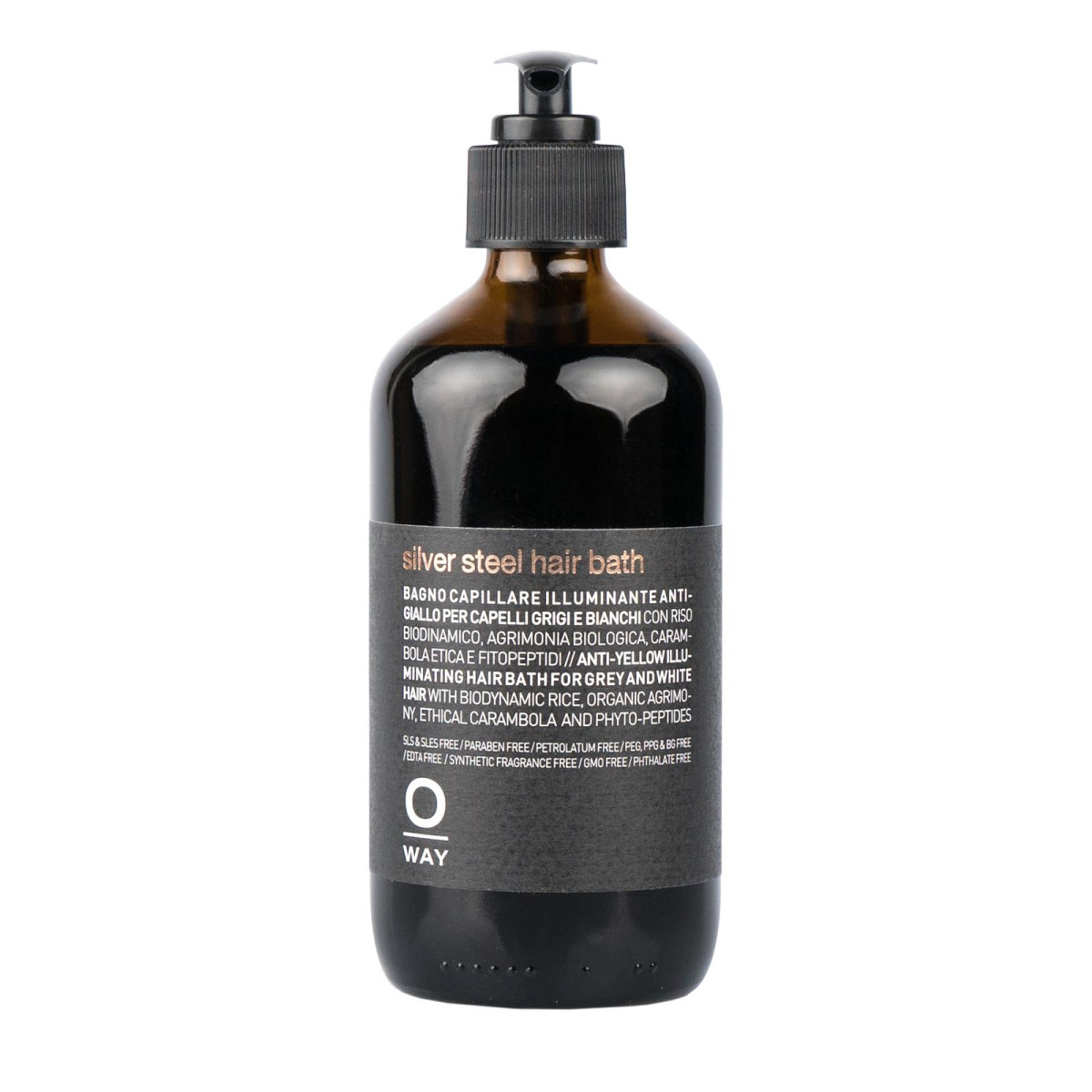 Шампоан с антижълт ефект за сиви и бели коси Rolland OWAY OW MEN Silver Steel Hair Bath 240ml