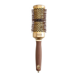 Четка тип "пясъчен часовник" за къдрици и обем Olivia Garden Expert Blowout Curl Wavy Bristles Gold and Brown 45mm