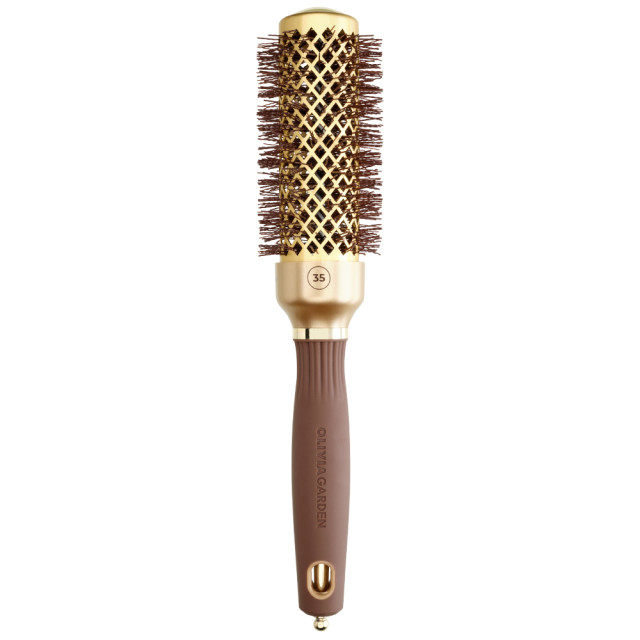 Кръгла четка за сешоар Olivia Garden Expert Blowout Shine Gold and Brown 35mm