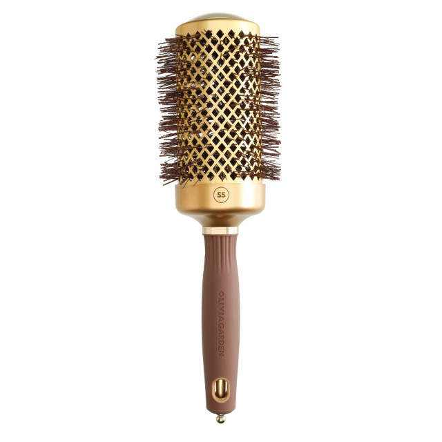 Кръгла четка за сешоар Olivia Garden Expert Blowout Shine Gold and Brown 55mm