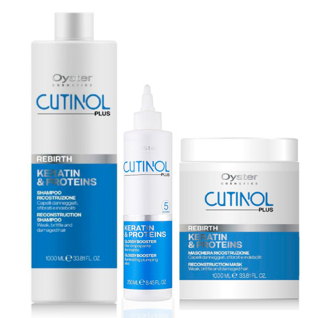 Реструктурираща терапия с кератин за възстановяване на суха и увредена коса Oyster Cutinol Plus Rebirth 2x1000/250ml