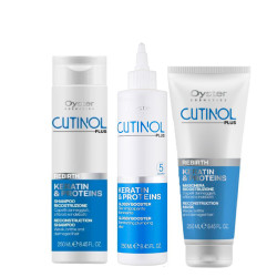 Реструктурираща терапия с кератин за възстановяване на суха и увредена коса Oyster Cutinol Plus Rebirth 3x250ml