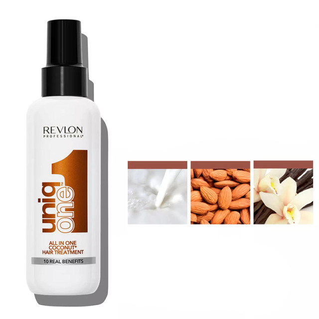 Мултифункционален подхранващ спрей 10 в 1 с аромат на кокос REVLON PROFESSIONAL Uniq ONE Hair Treatment Coconut 150ml