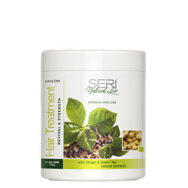 Маска за всеки тип коса със зелен чай и джинджифил Seri Hair Treatment Revival & Strength 1000ml