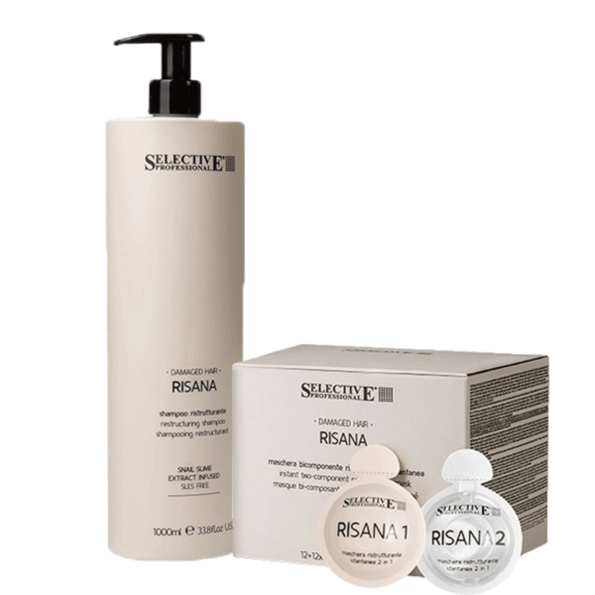 Възстановяващ шампоан и маска Selective Risana Shampoo and Mask