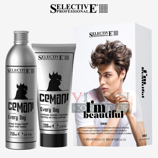 Хидратиращ комплект шампоан и балсам за мъже Selective Professional Cemani Every Day 250/200 мл