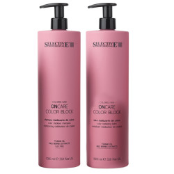 Подхранващ комплект шампоан и балсам за запазване цвета на боядисаната коса Selective ON Care Color Block 2x1000ml