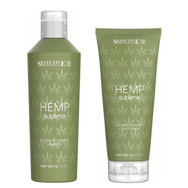 Хидратиращ комплект шампоан и балсам с конопено масло Selective Professional  Hemp Sublime 250/200ml