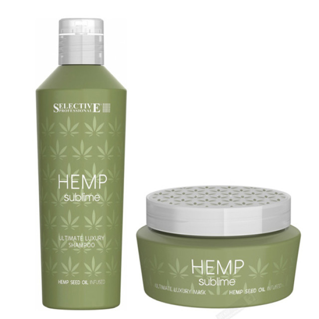 Хидратиращ комплект шампоан и маска с конопено масло Selective Professional Hemp Sublime Shampoo and Mask 2x250ml