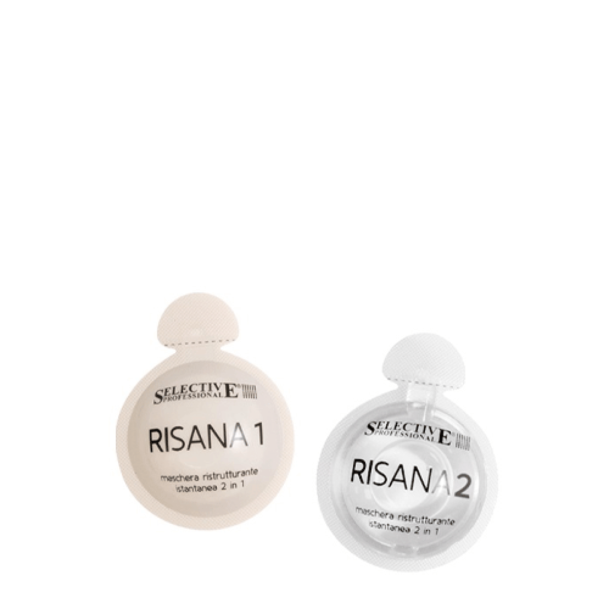 Реконструираща двукомпонентна маска за увредена коса Selective Risana Mask - 1 доза (15+15ml) 