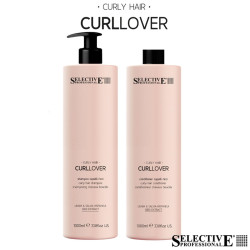 Подхранващ комплект шампоан и балсам за къдрава коса Selective CURLLOVER 2х1000 мл