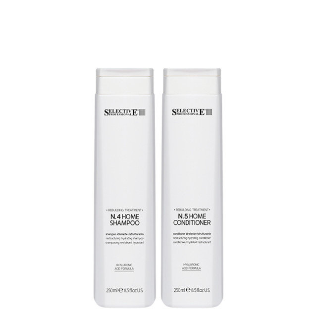 Поддържащ комплект за възстановяване на увредена коса Selective Rebuilding Home 2х250ml