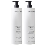 Възстановяващ комплект шампоан и балсам за увредена и накъсана коса Selective On Care Repair 2x1000ml