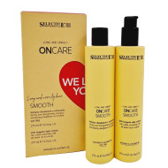 Заглаждащ и подхранващ комплект шампоан и мляко за непокорна коса Selective ONcare We Love You Smooth