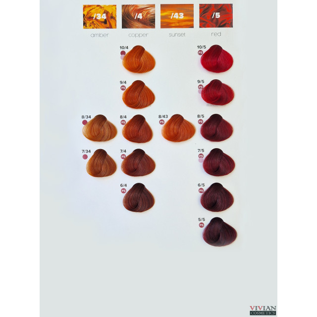 Трайна боя за наситени червени, медни и лилави тонове Subrina Professional Permanent Vibrant Hair Colour Cream 100ml