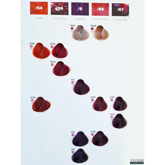 Трайна боя за наситени червени, медни и лилави тонове Subrina Professional Permanent Vibrant Hair Colour Cream 100ml