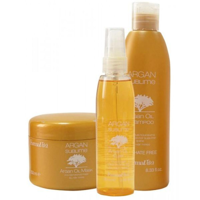 Комплект шампоан, маска и еликсир с арганово масло FarmaVita Argan Sublime Oil 2х250ml+100ml